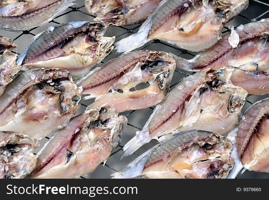 An image of sun dried salted fish. An image of sun dried salted fish