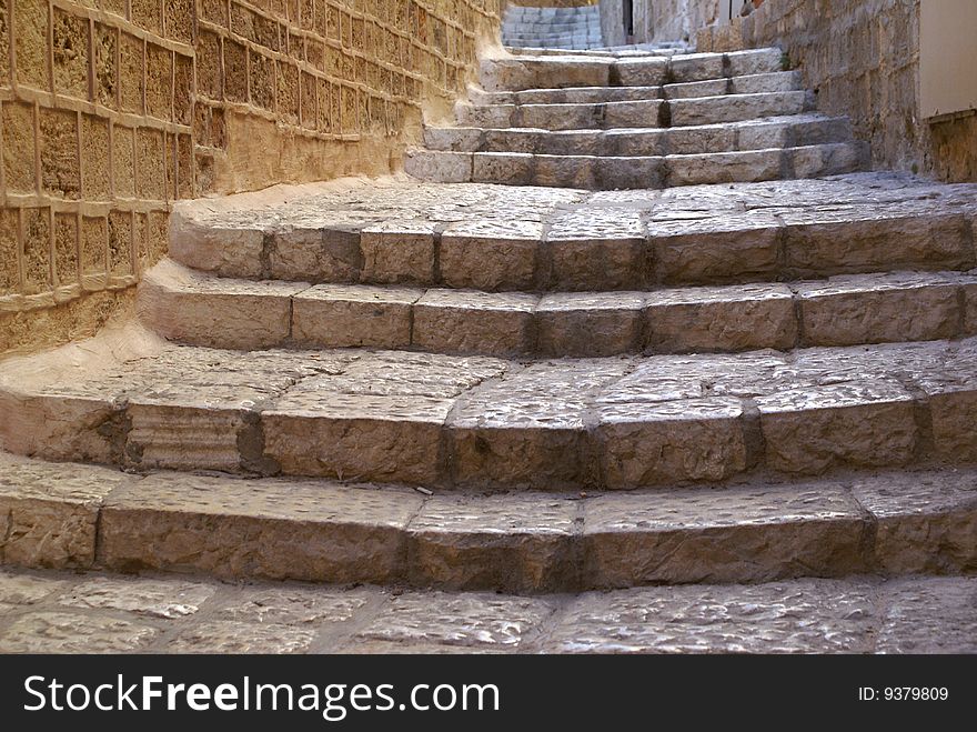 Stone steps in old Jerusalem