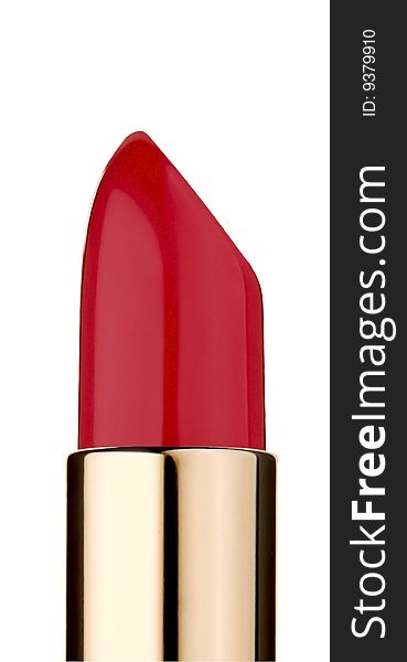 Lipstick bright red isolated on white background. Lipstick bright red isolated on white background