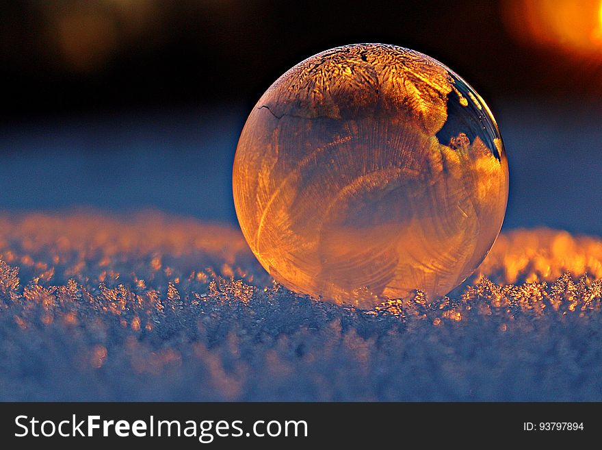 Transparent Ball Reflecting Frost