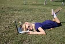 Girl Fell Asleep Royalty Free Stock Photos