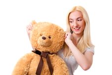 Girl With Teddy Bear Royalty Free Stock Image Girl With Teddy Bear Royalty Free Stock Image