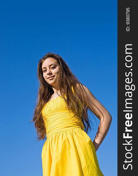 Girl In Yellow Smiling