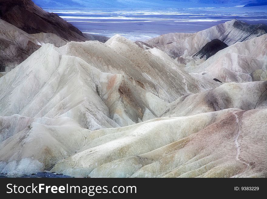 Erosional Ridges At Zabriskie Point, Death Valley National Park, California, Artistic Effects. Erosional Ridges At Zabriskie Point, Death Valley National Park, California, Artistic Effects