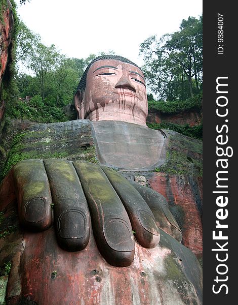 Close up of the giant buddha at Leshan in Sichuan, China. Close up of the giant buddha at Leshan in Sichuan, China