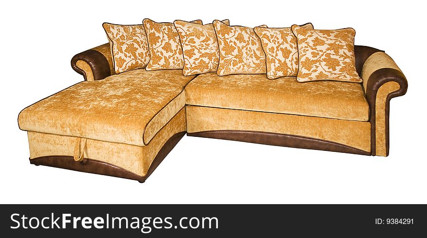 A sofa isolated on a white background