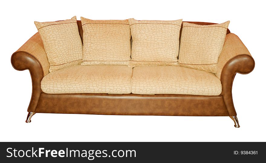 A sofa isolated on a white background