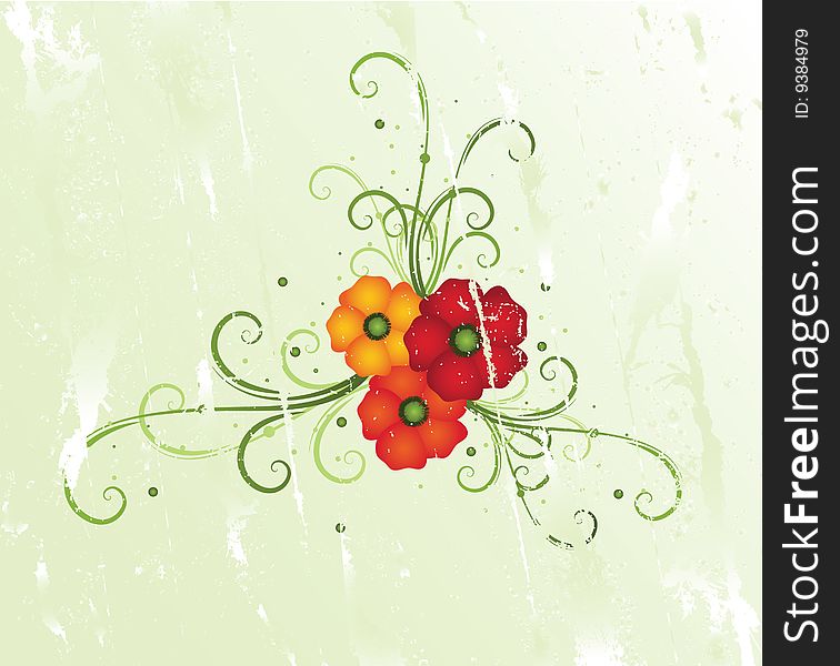 Summer floral design with poppies