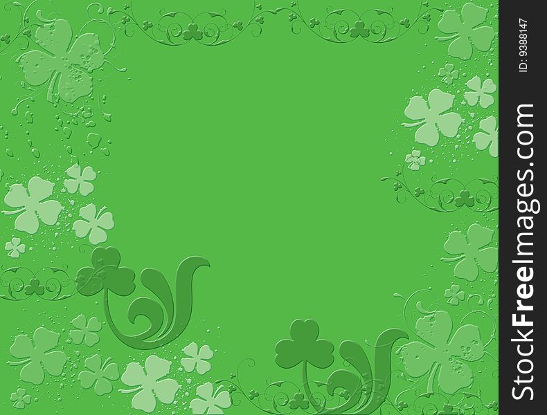 Good luck with clovers on green background. Good luck with clovers on green background