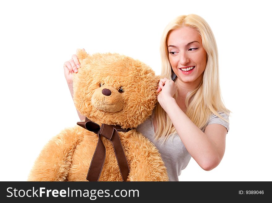 Smiling Girl with Teddy bear