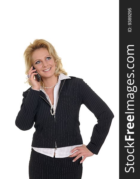 Woman with phone shows a emotion