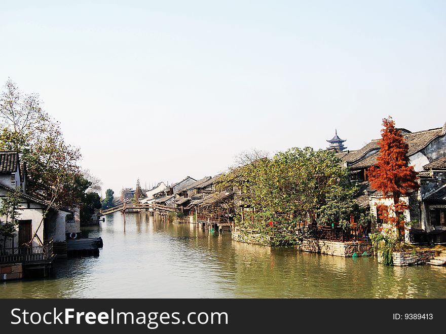 Ancient town named Wuzhen with historical architecture. Ancient town named Wuzhen with historical architecture.