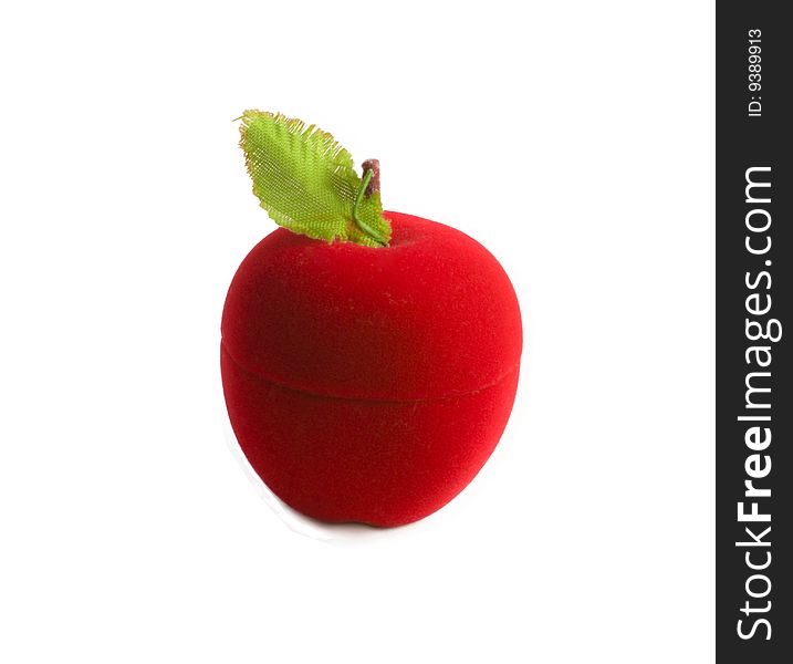 Red casket in the form of an apple. Red casket in the form of an apple