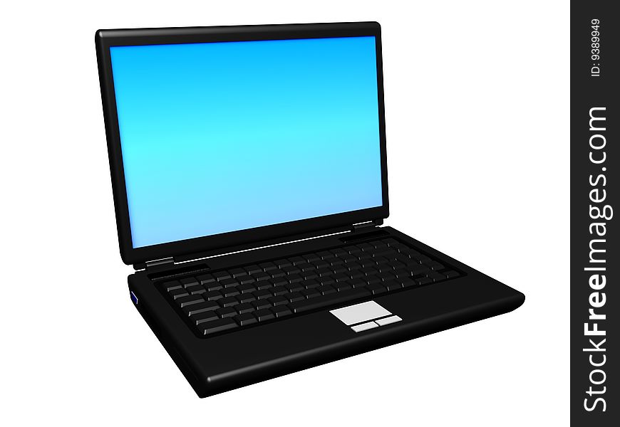 Laptop computer isolated on white background