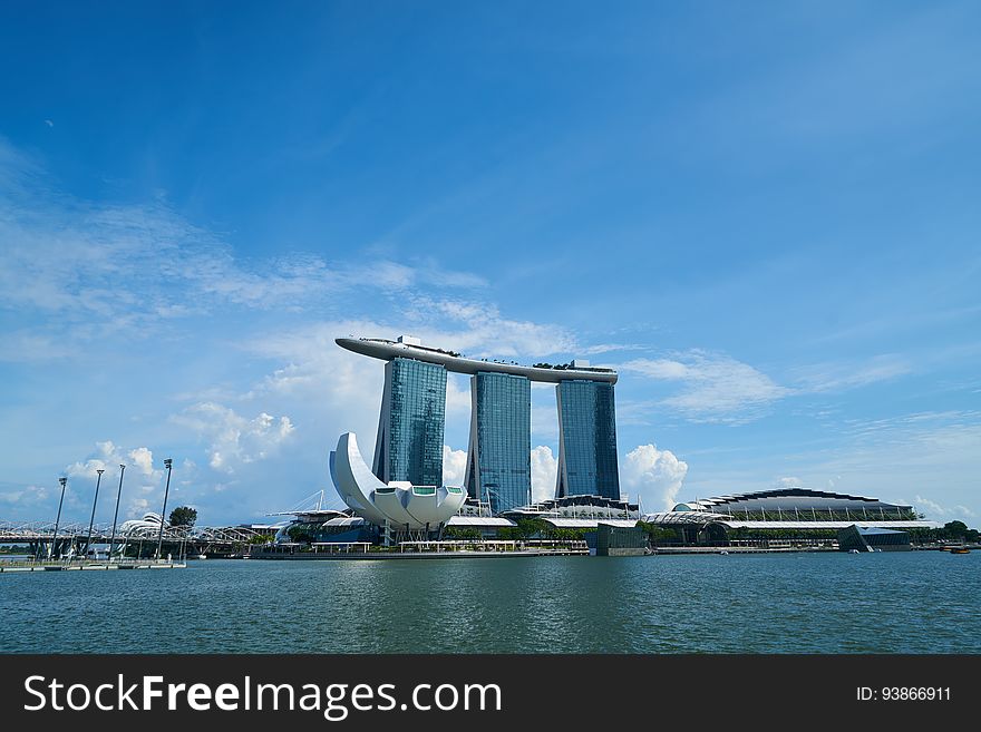 The Marina Bay Sands hotel in Singapore. The Marina Bay Sands hotel in Singapore.