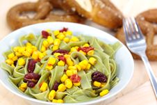 Green Pasta Salad With Corn And Kidney Beans Royalty Free Stock Photo Green Pasta Salad With Corn And Kidney Beans Royalty Free Stock Photo
