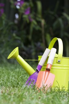 Water Can And Tools Royalty Free Stock Images Water Can And Tools Royalty Free Stock Images