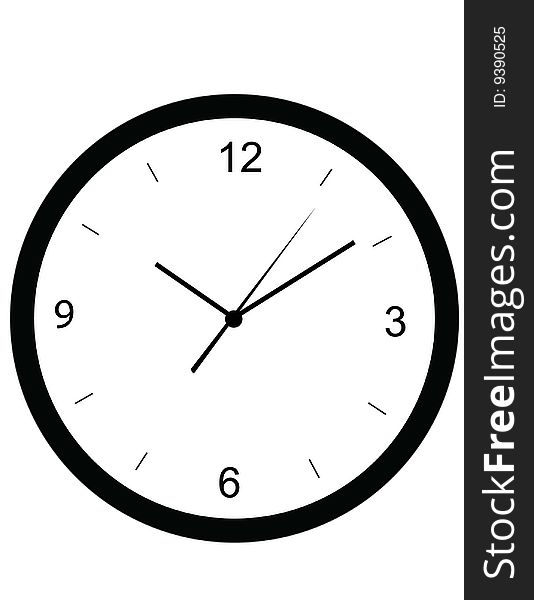 Vector illustration of clock, office accessory