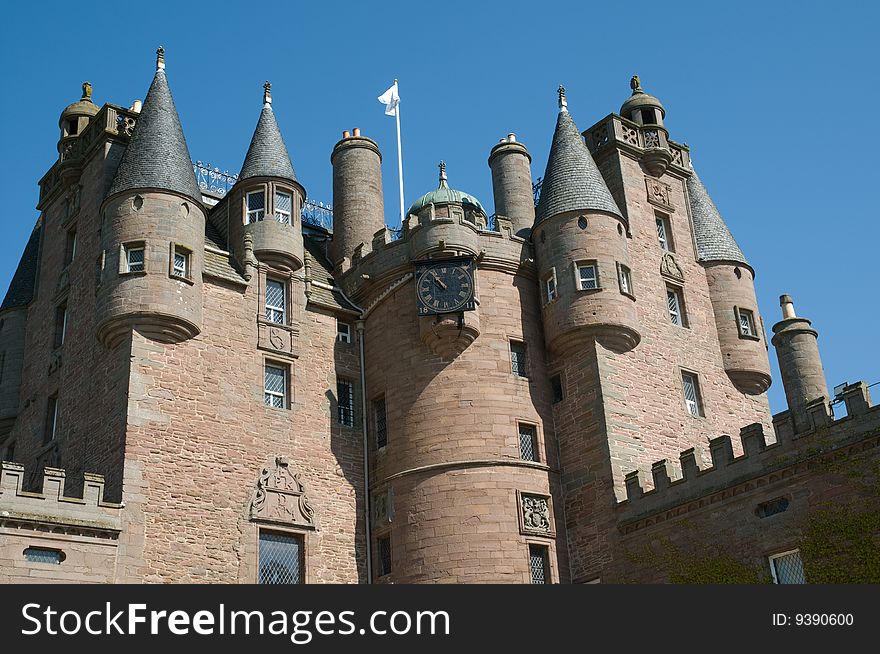 The castle of glamis in scotland. The castle of glamis in scotland