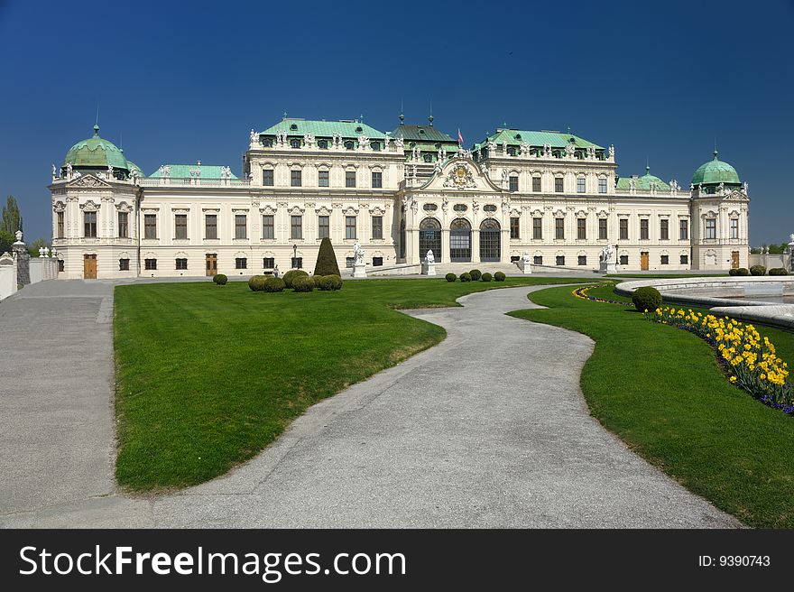 Front view on the summer royal residence of Gabsburg's - Belveder palace