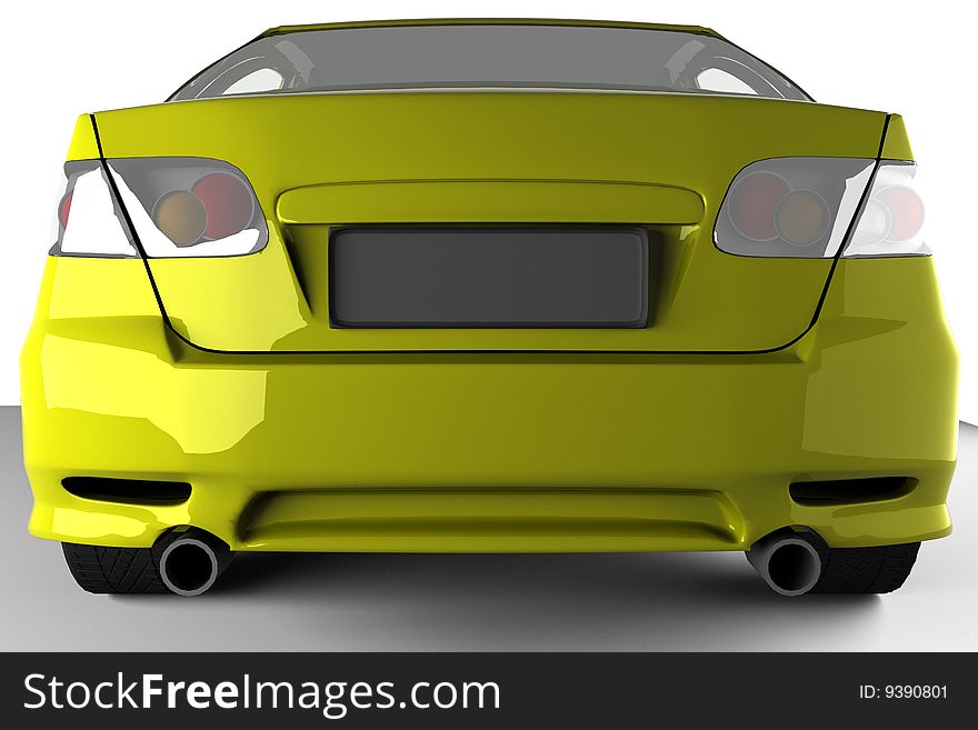 Car back yellow auto automobile. Car back yellow auto automobile