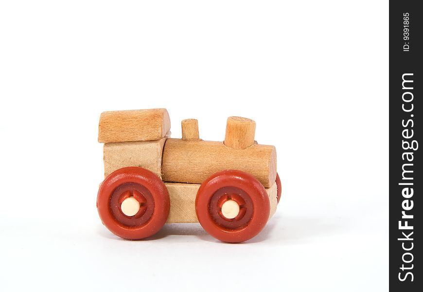 Wooden Toy Train isolated on white