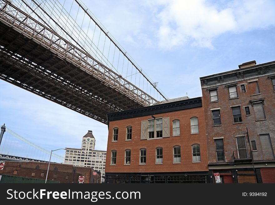 Building and a bridge  in Brooklyn NYC