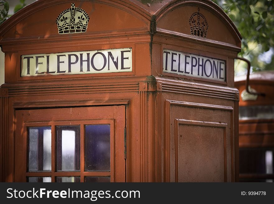 Iconic British red telephone box