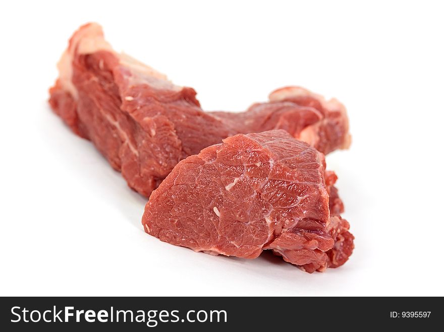 Pieces Of Fresh Raw Beef Marble Meat