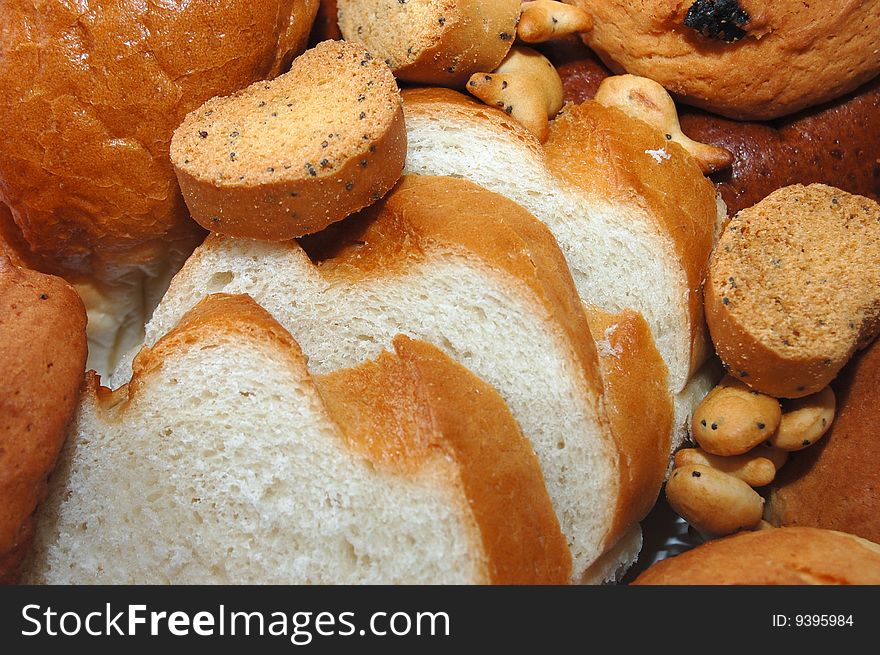 Assortment of baked homemade fresh bread. Assortment of baked homemade fresh bread