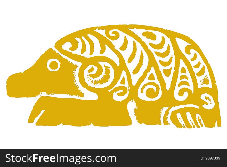 Illustration drawing of Anteaters on white background