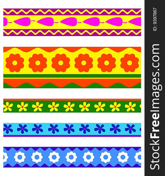 Set of pattern ribbon background diferent color