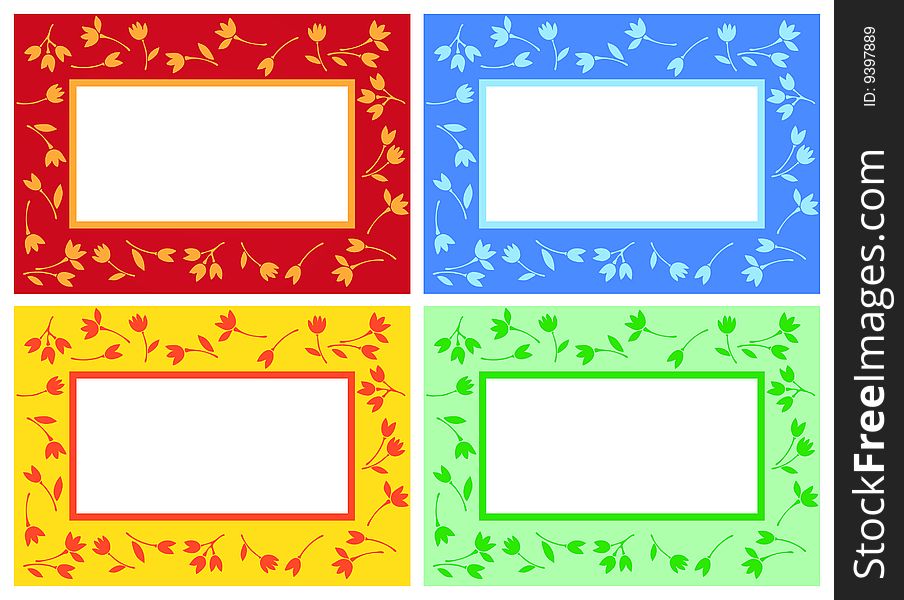 Floral pattern frames with place for text or picture