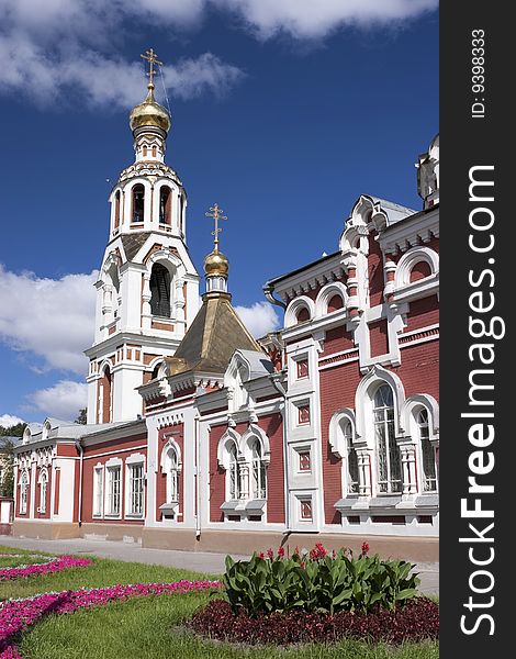 The Church of St. Barbara in Kazan (Tatarstan, the Russian Federation) arose at the end of the 18th century. Designed in classical style, the main temple was disassembled and replaced with a new one built in tradition of Russian baroque by the project of the diocesan architect Fyodor Malinovsky. It was constructed from 1901 to 1907.  . The Church of St. Barbara in Kazan (Tatarstan, the Russian Federation) arose at the end of the 18th century. Designed in classical style, the main temple was disassembled and replaced with a new one built in tradition of Russian baroque by the project of the diocesan architect Fyodor Malinovsky. It was constructed from 1901 to 1907.