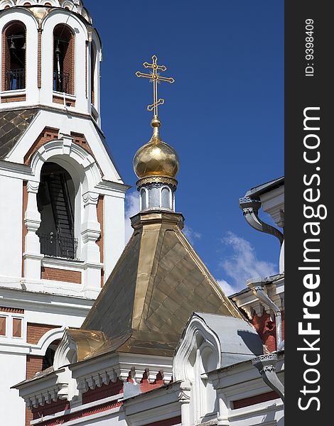 The Church of St. Barbara in Kazan (Tatarstan, the Russian Federation) arose at the end of the 18th century. Designed in classical style, the main temple was disassembled and replaced with a new one built in tradition of Russian baroque by the project of the diocesan architect Fyodor Malinovsky. It was constructed from 1901 to 1907.  . The Church of St. Barbara in Kazan (Tatarstan, the Russian Federation) arose at the end of the 18th century. Designed in classical style, the main temple was disassembled and replaced with a new one built in tradition of Russian baroque by the project of the diocesan architect Fyodor Malinovsky. It was constructed from 1901 to 1907.