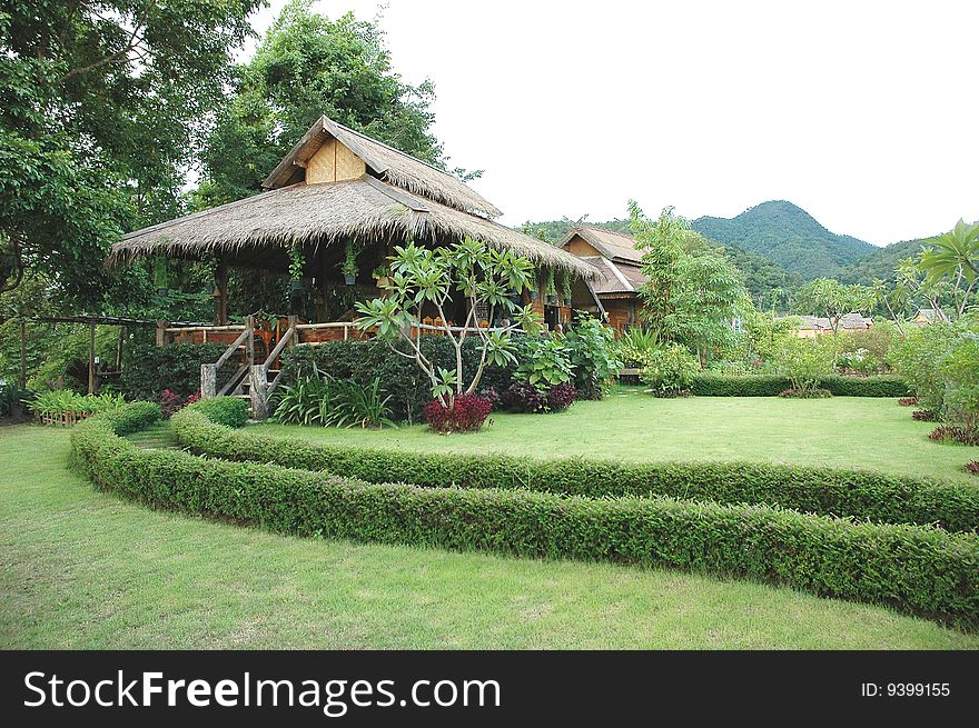 View of guesthouse resort in Pai, Thailand. View of guesthouse resort in Pai, Thailand.