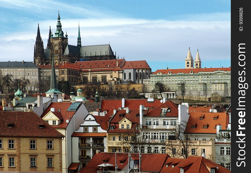 Prague gothic Castle on the River Vltava