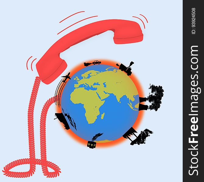 Illustration of earth alarming about industrial pollution of the earth. Illustration of earth alarming about industrial pollution of the earth