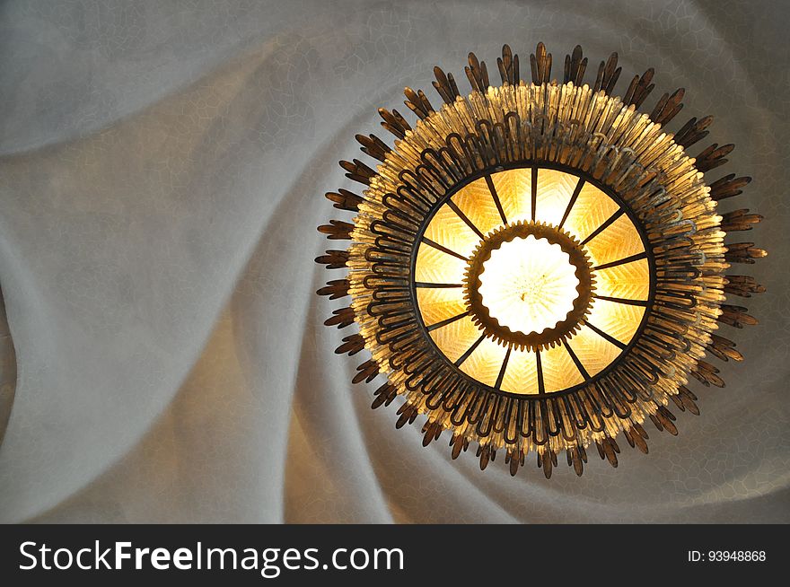Angled view of a contemporary chandelier. Angled view of a contemporary chandelier.