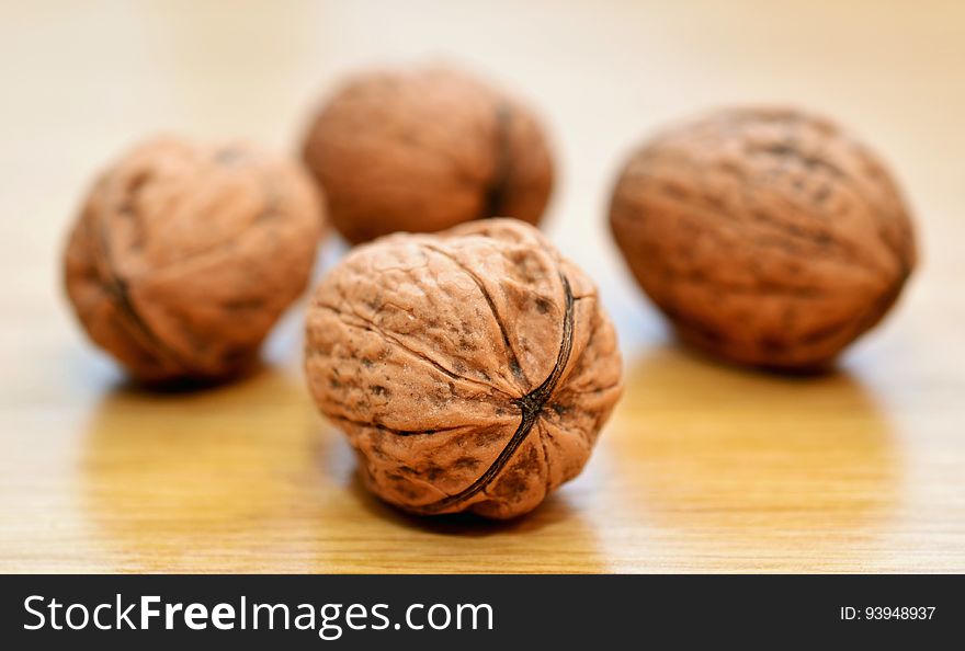 Brown Nuts On Table