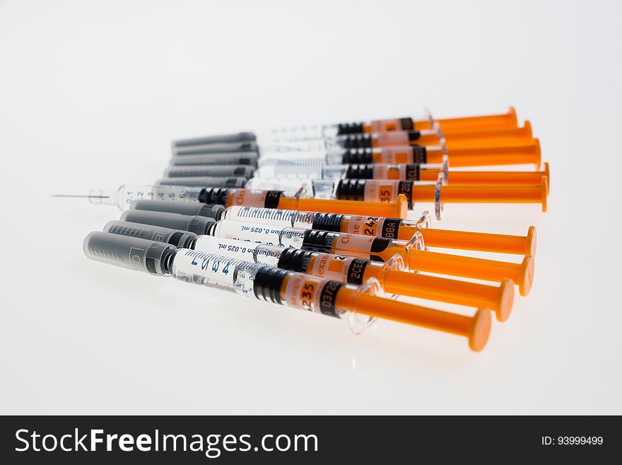 Plastic syringes and hypodermic needles. Plastic syringes and hypodermic needles.