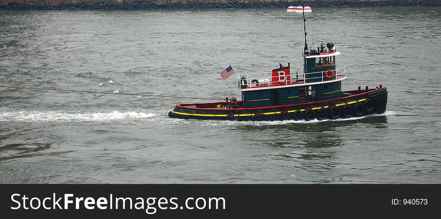 A tugboat on the East River