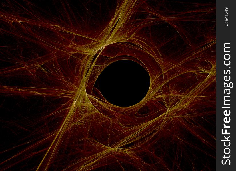 Black hole with yellow gradient