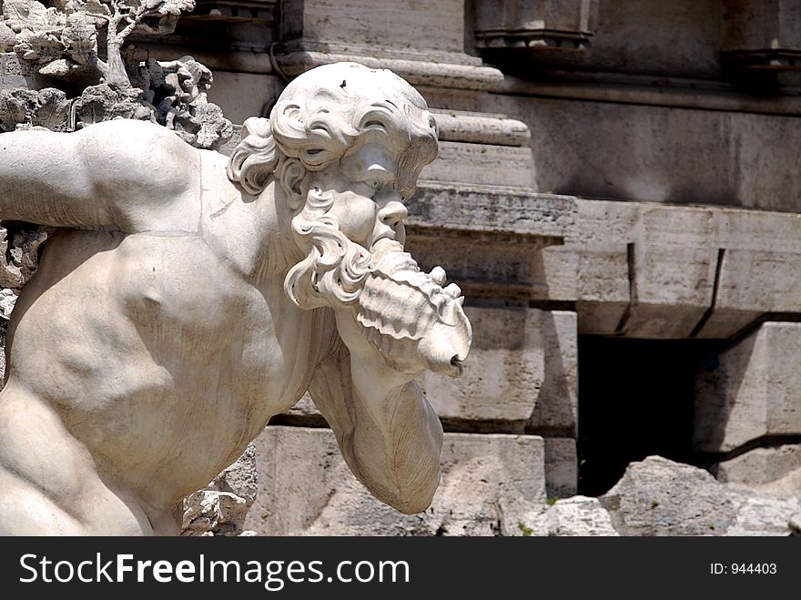 Part of the Trevi Fountain in Rome