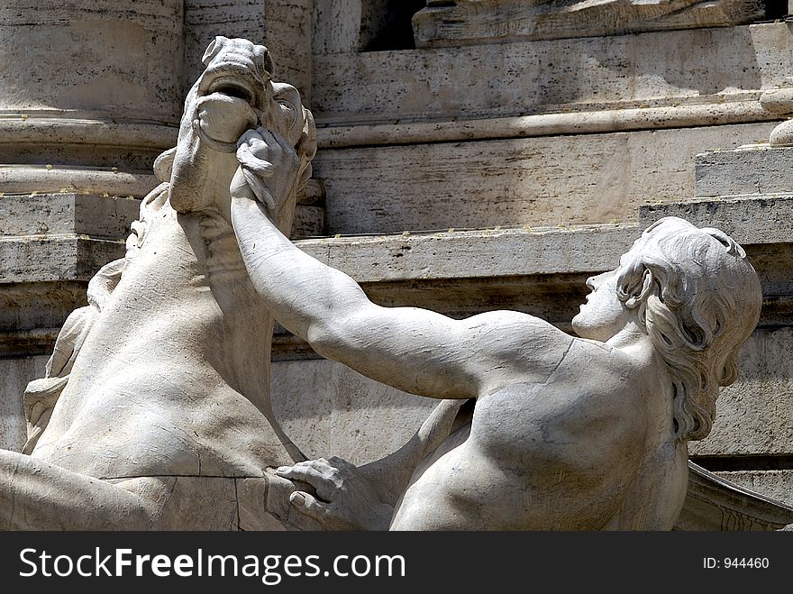 Part of the Trevi Fountain in Rome