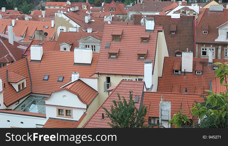 House roofs captured in Prague, Czech Republic. House roofs captured in Prague, Czech Republic.