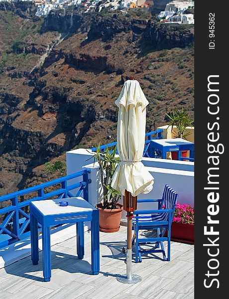 A restaurant at Santorini Island, Greece