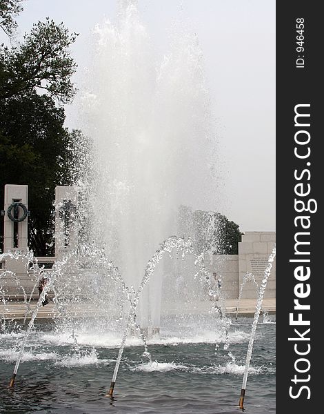 World War II memorial fountain in Washington, D.C. World War II memorial fountain in Washington, D.C.