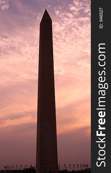 Washington monument at sunset in Washington, D.C. Washington monument at sunset in Washington, D.C.