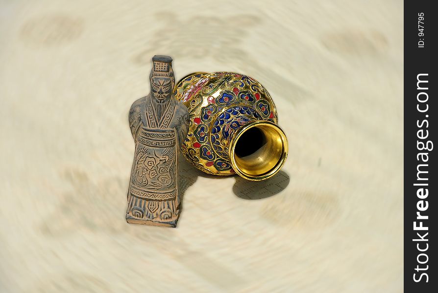 Chinese handcrafts, Xi'an soldier & vase